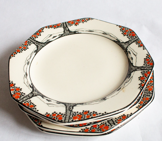 Crown Ducal 'Orange Tree' 5.5" Octagonal Art Deco Side Plates (5)