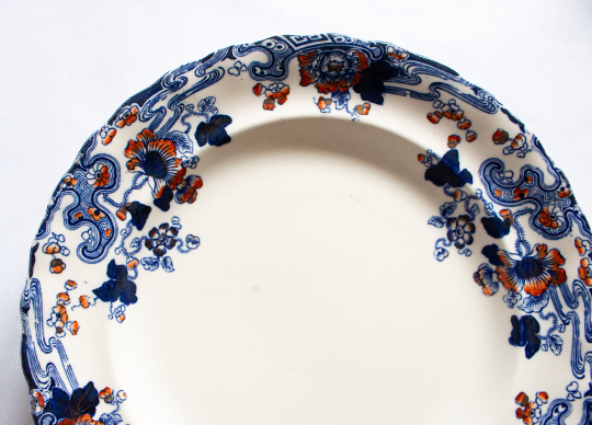 Keeling & Co. 'Tokio' Blue and White Transferware 9.5" Dinner Plates (4)