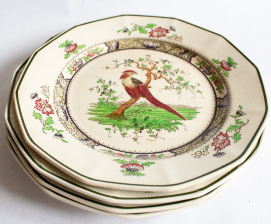 Royal Doulton Art Deco 'Pekin' Pattern Dinner Plates (4)