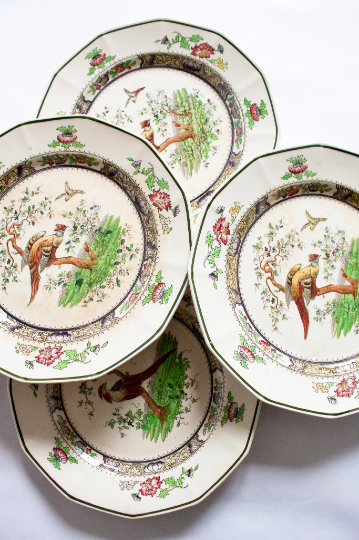 Royal Doulton Art Deco 'Pekin' Pattern Dinner Plates (4)