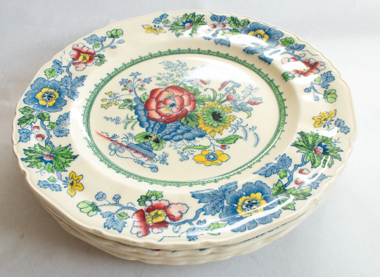 Masons 'Strathmore' Pattern 9" Ironstone Bread and Butter Plates (4)