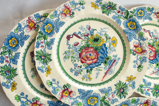 Masons 'Strathmore' Pattern 9" Ironstone Bread and Butter Plates (4)