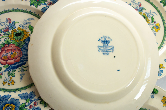 Masons 'Strathmore' Pattern 9" Ironstone Bread and Butter Plates (4)