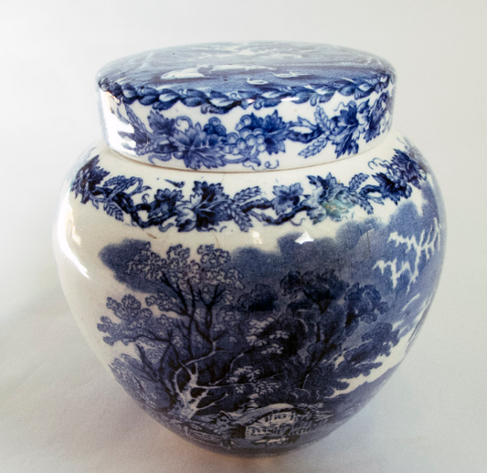 Booths 'British Scenery' Blue and White Transferware Ginger Jar