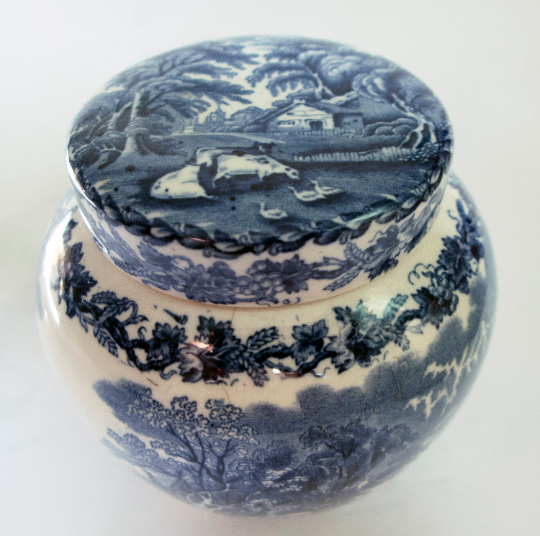 Booths 'British Scenery' Blue and White Transferware Ginger Jar