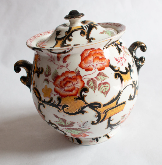 Antique H. & K. Tunstall 'Genoa' Pattern Lidded Jar