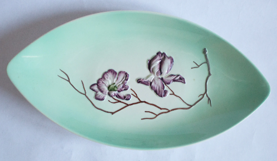 Carlton Ware Australian Design Green Moulded Leaf Dish