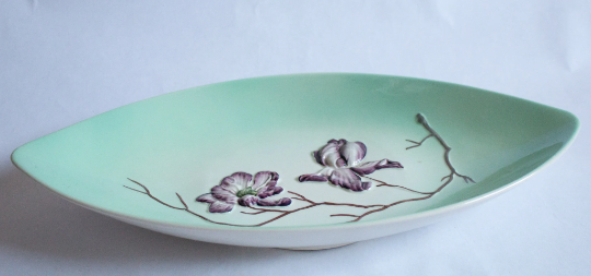 Carlton Ware Australian Design Green Moulded Leaf Dish