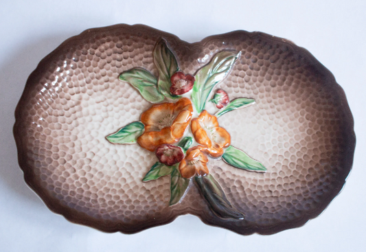 Carlton Ware England Brown and Orange Moulded Leaf Dish