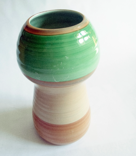 Shelley Harmony Ware Art Deco Green and Brown Banded Vase