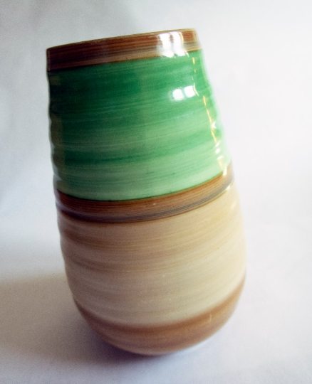 Shelley Harmony Ware Green and Brown Banded Vase