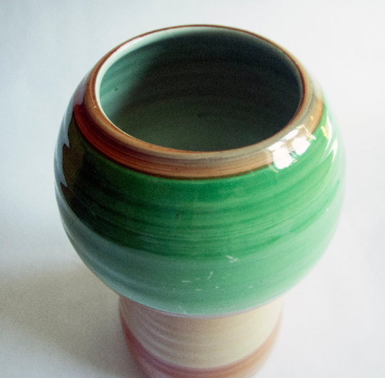 Shelley Harmony Ware Art Deco Green and Brown Banded Vase