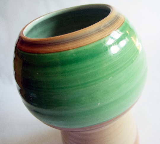 Shelley Harmony Ware Art Deco Green and Brown Banded Vase