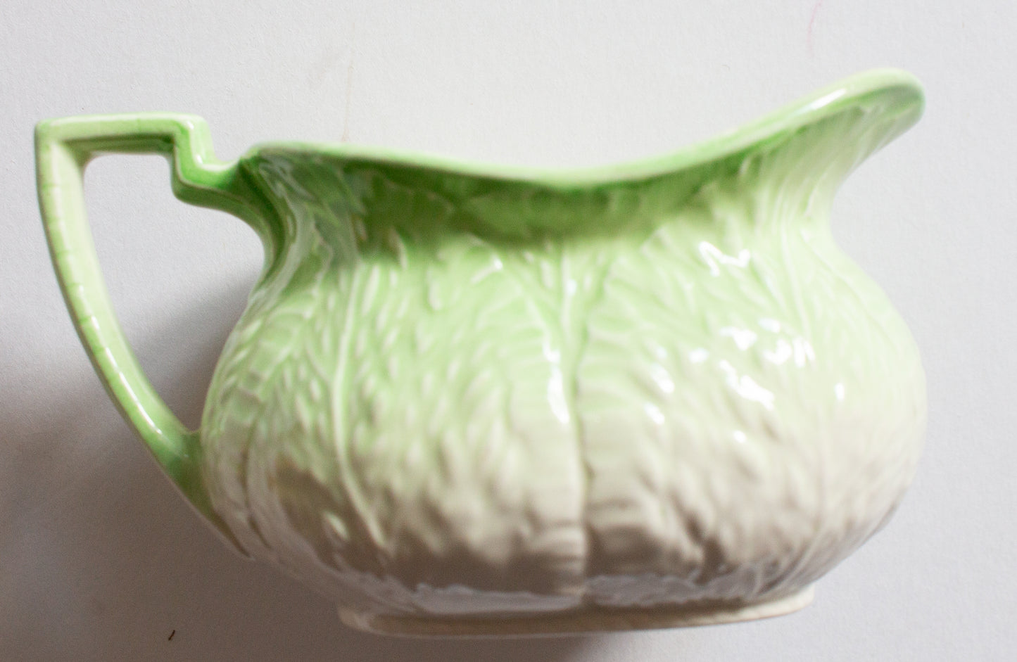 Crown Devon Green Majolica Leaf Tomato Milk Jug or Creamer