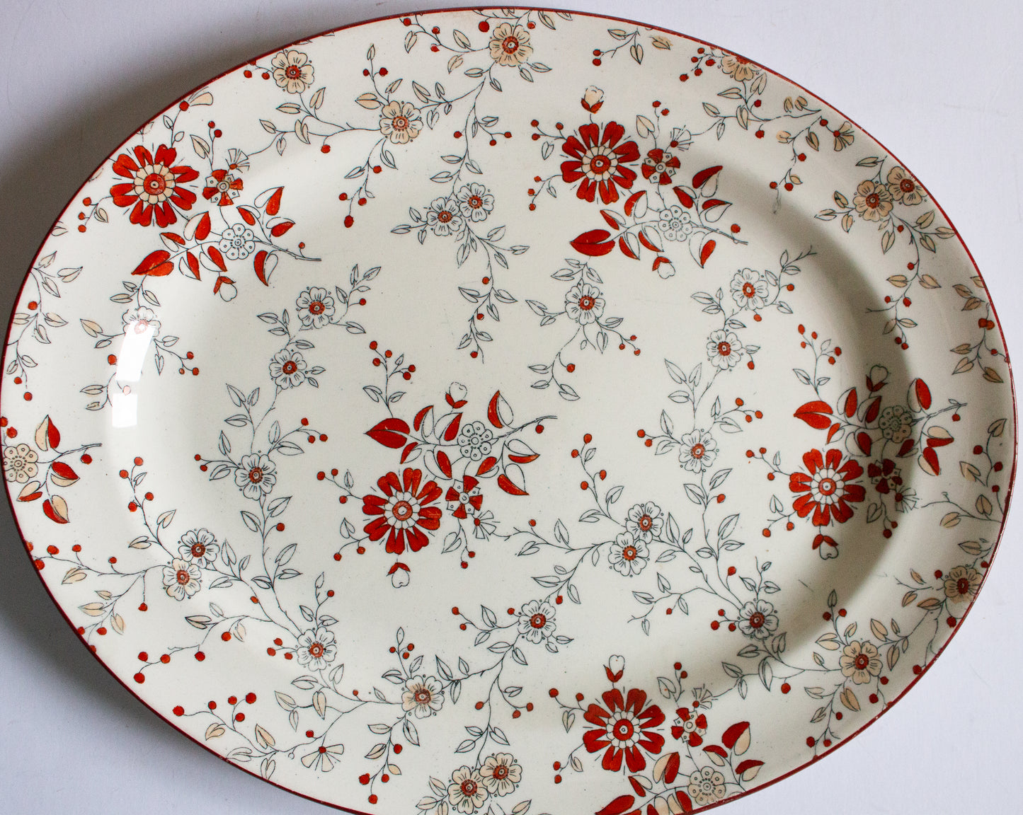 Ridgways Stoke on Trent 'Persia' Pattern Large Red and Black Transferware Serving Platter