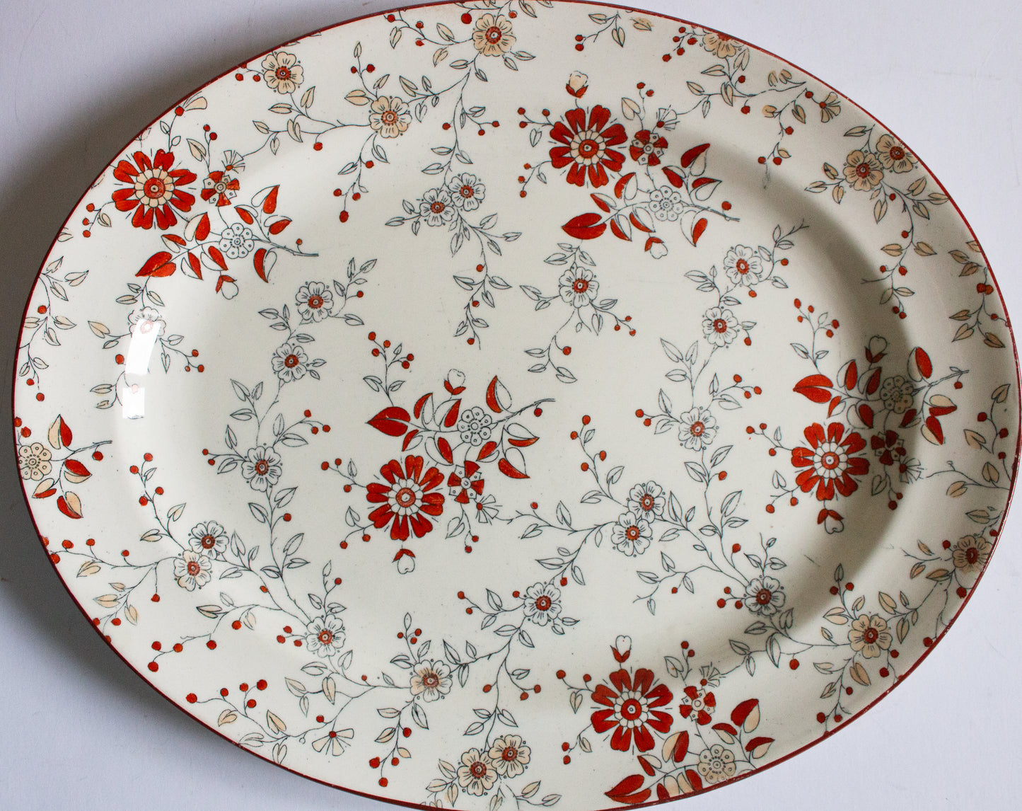 Ridgways Stoke on Trent 'Persia' Pattern Large Red and Black Transferware Serving Platter