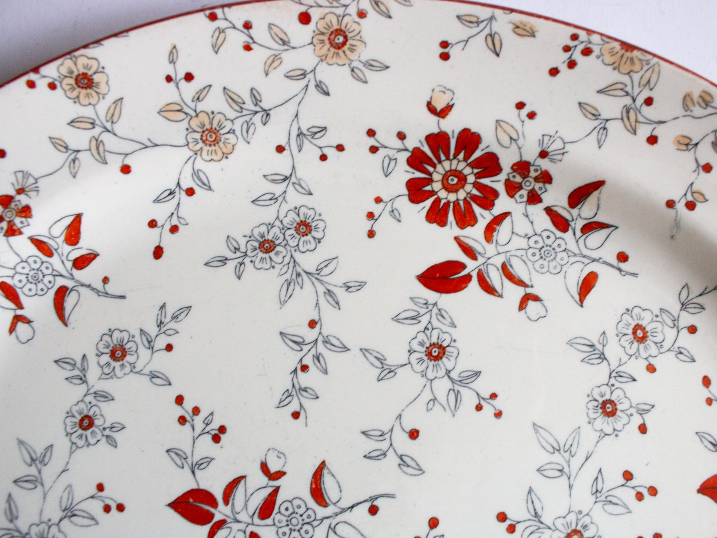 Ridgways Stoke on Trent 'Persia' Pattern Large Red and Black Transferware Serving Platter