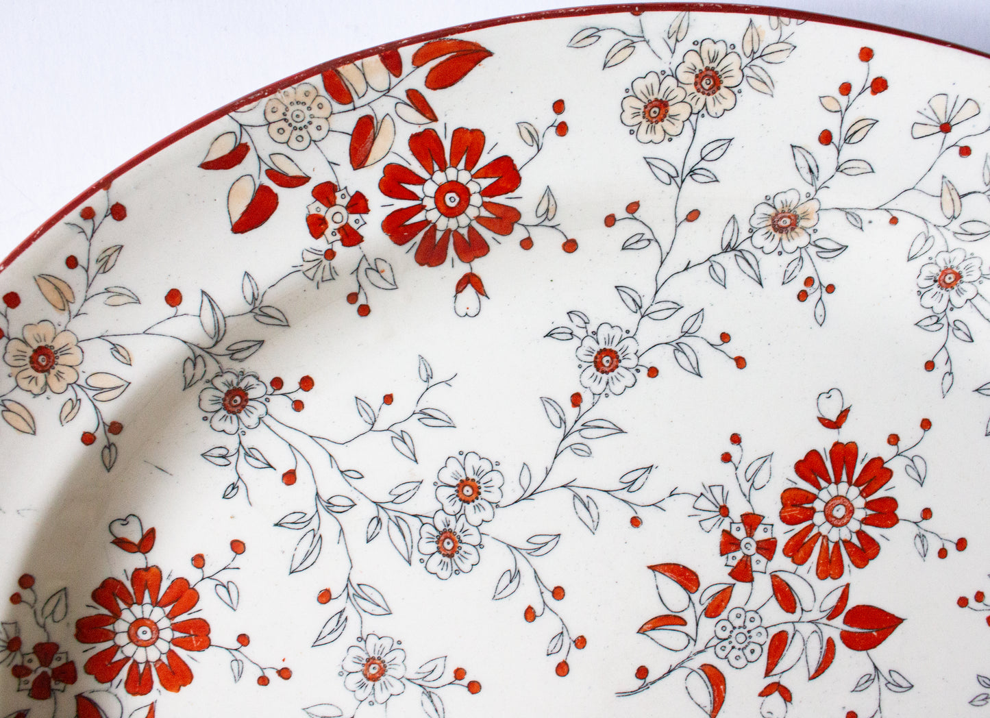 Ridgways Stoke on Trent 'Persia' Pattern Large Red and Black Transferware Serving Platter