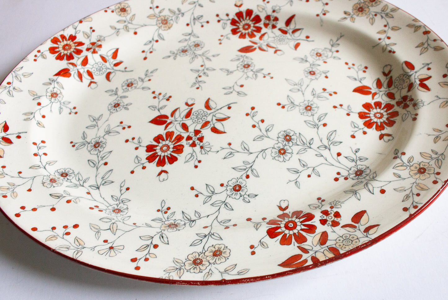 Ridgways Stoke on Trent 'Persia' Pattern Large Red and Black Transferware Serving Platter