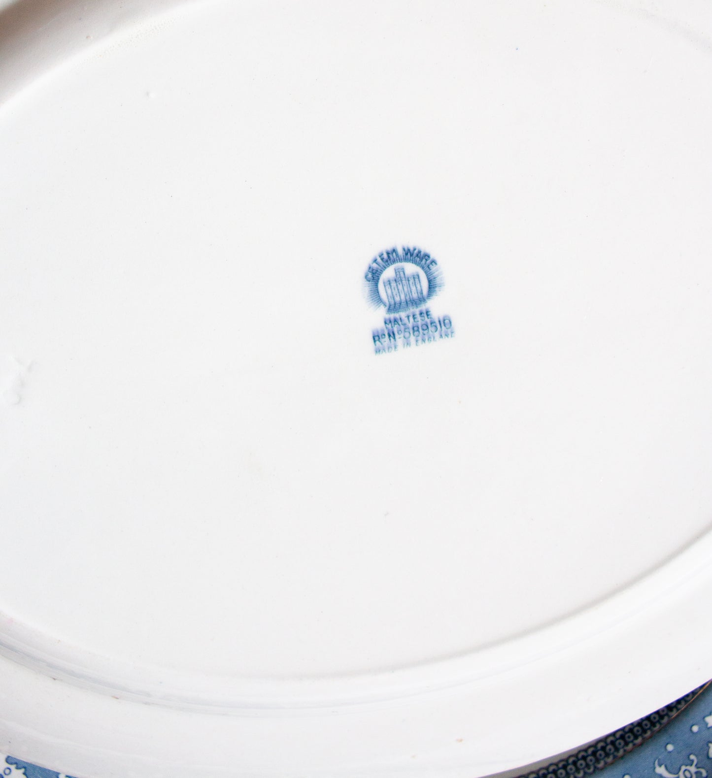 Cetem Ware 'Maltese' Pattern Blue and White Oval Graduated Serving Plates (3)