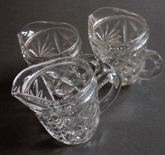 Vintage Glass Creamers or Jugs (3)