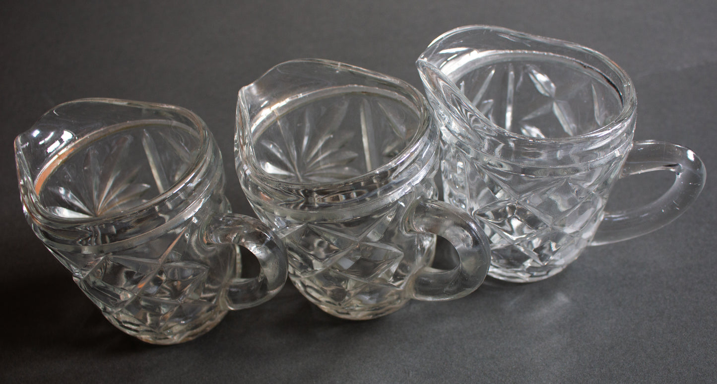 Vintage Glass Creamers or Jugs (3)