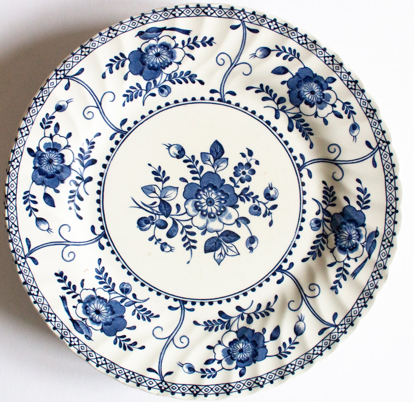 Johnson Brothers 'Indies' Blue and White Transferware 9.75" Dinner Plates (6)