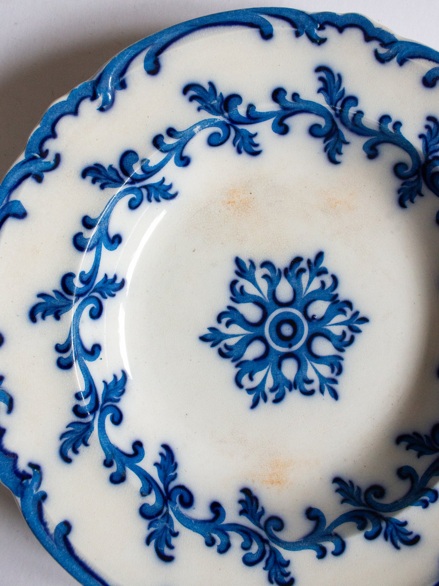 Antique Flow Blue and Gilt Rimmed Bowls