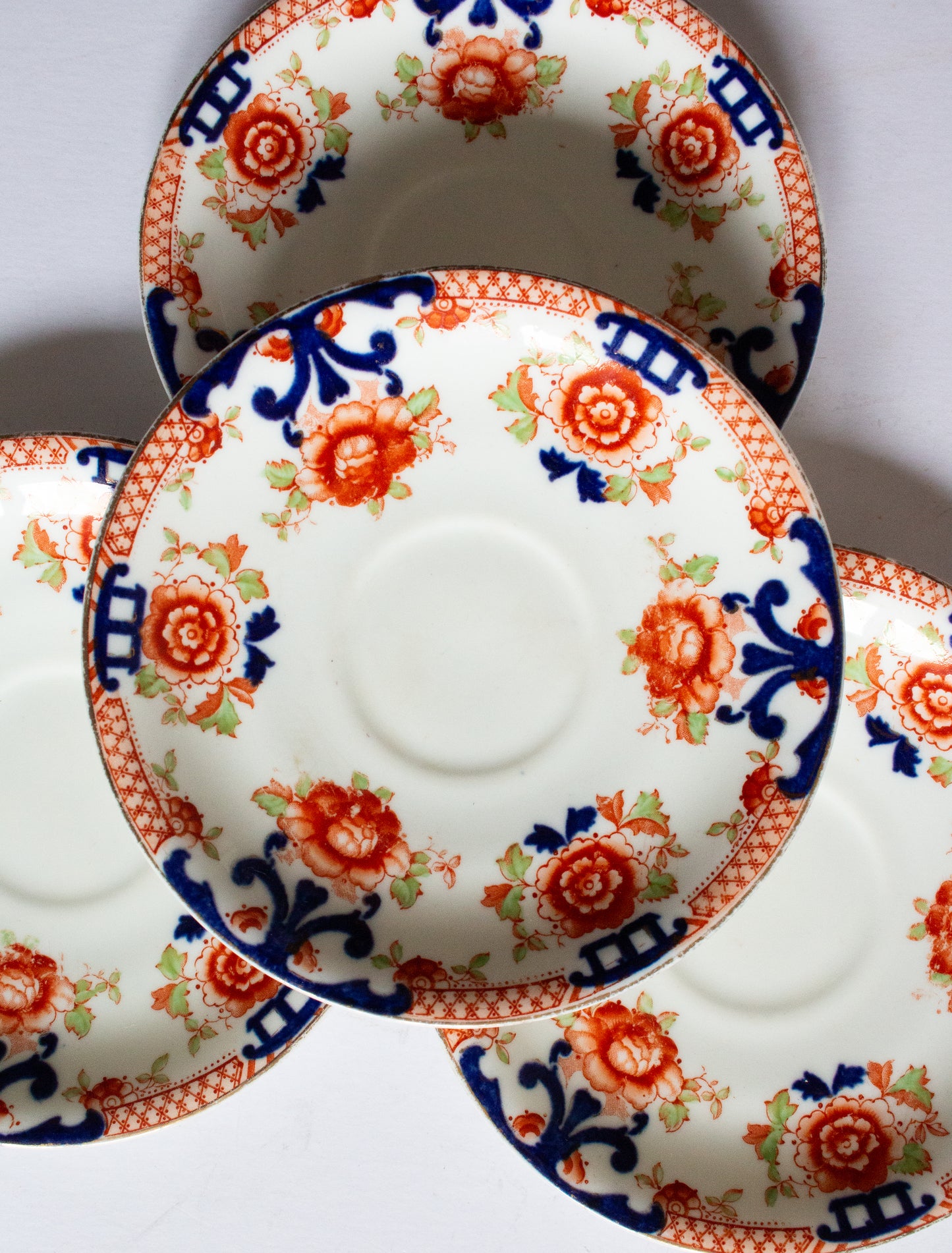 Anchor China Bridgwood Imari Type Edwardian Saucers (4)