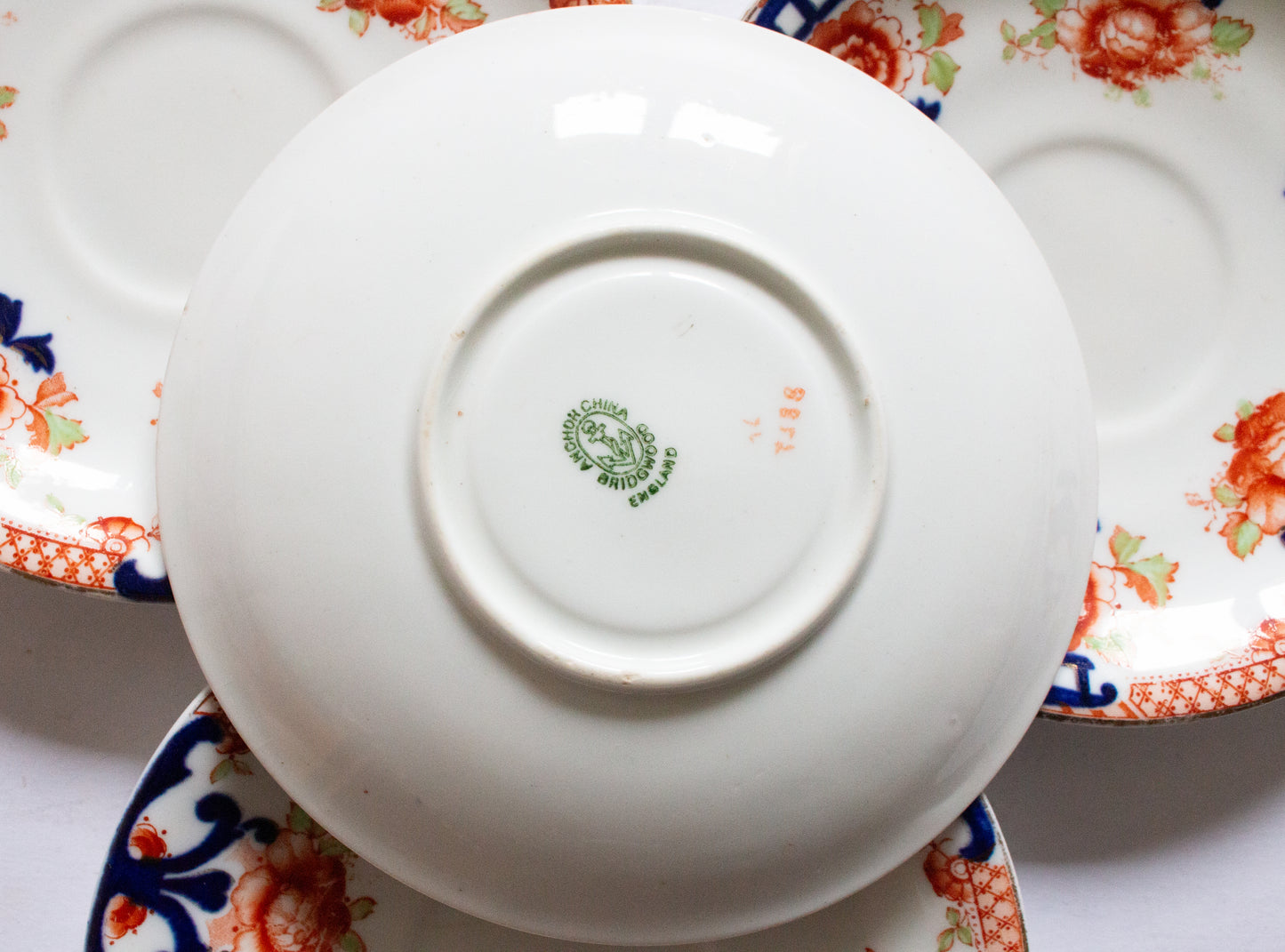 Anchor China Bridgwood Imari Type Edwardian Saucers (4)