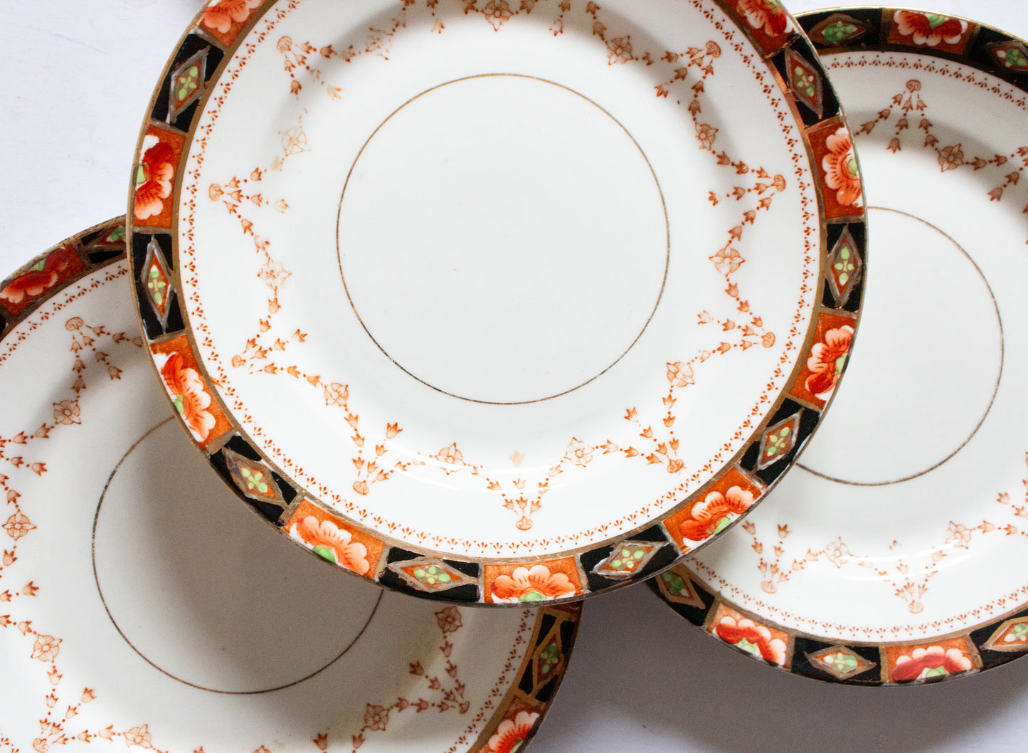 Gladstone China 7" Side Plates with Gilt Detail (4)