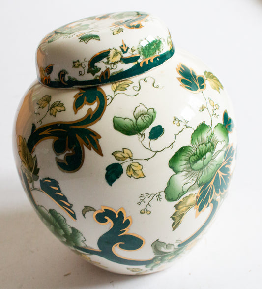 Mason's Ironstone 'Chartreuse' Pattern Large Ginger Jar