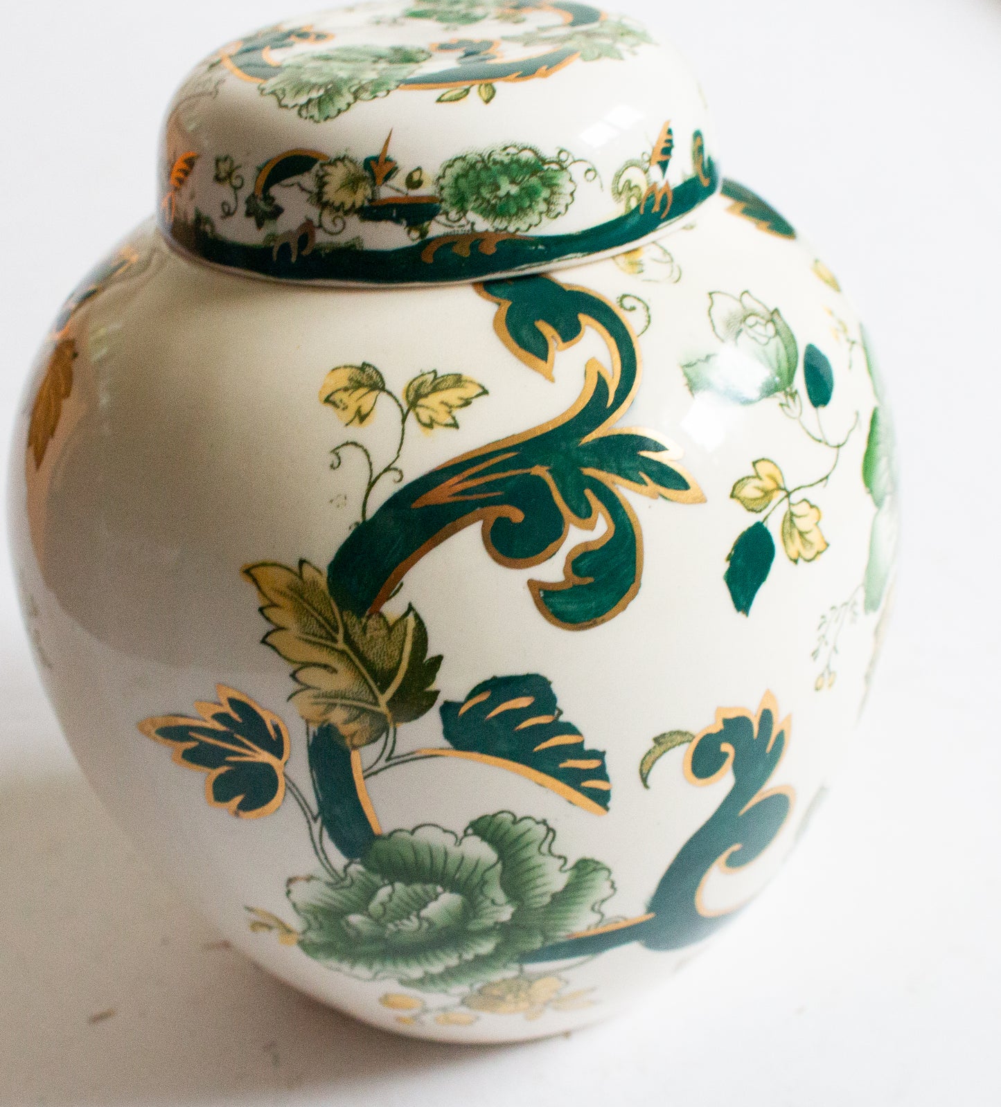 Mason's Ironstone 'Chartreuse' Pattern Large Ginger Jar