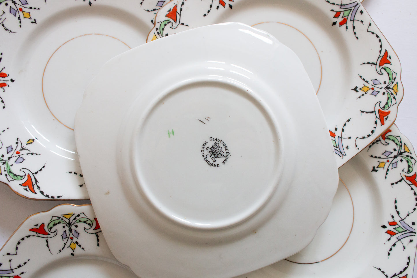 Gladstone China 6" Art Deco Side Plates (6)