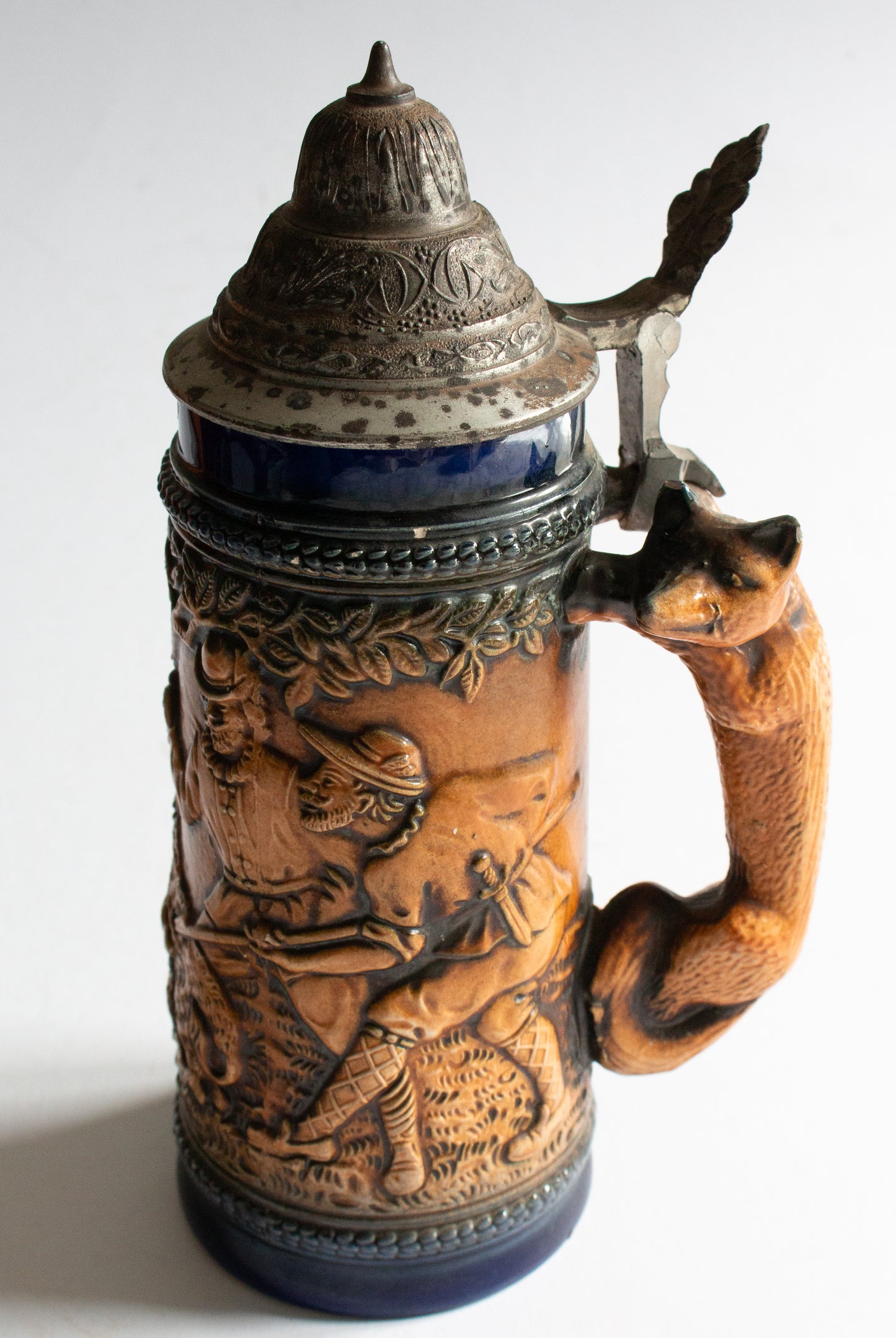 Vintage Mid Century Gerz German Beer Stein Tankard with Pewter Lid