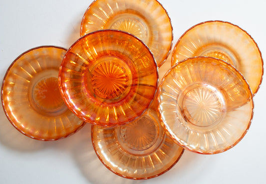 Vintage Carnival Glass 5.5" Plates (6)