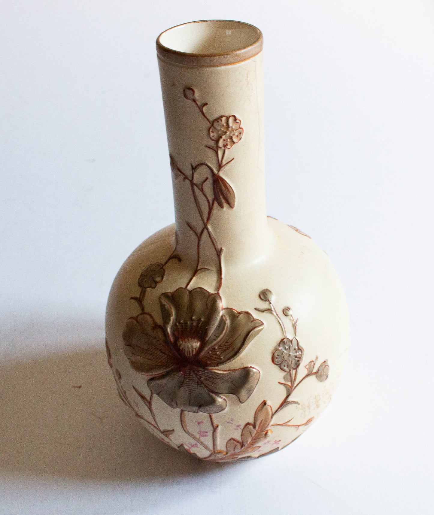 Royal Devon Vase with Raised Floral Detail