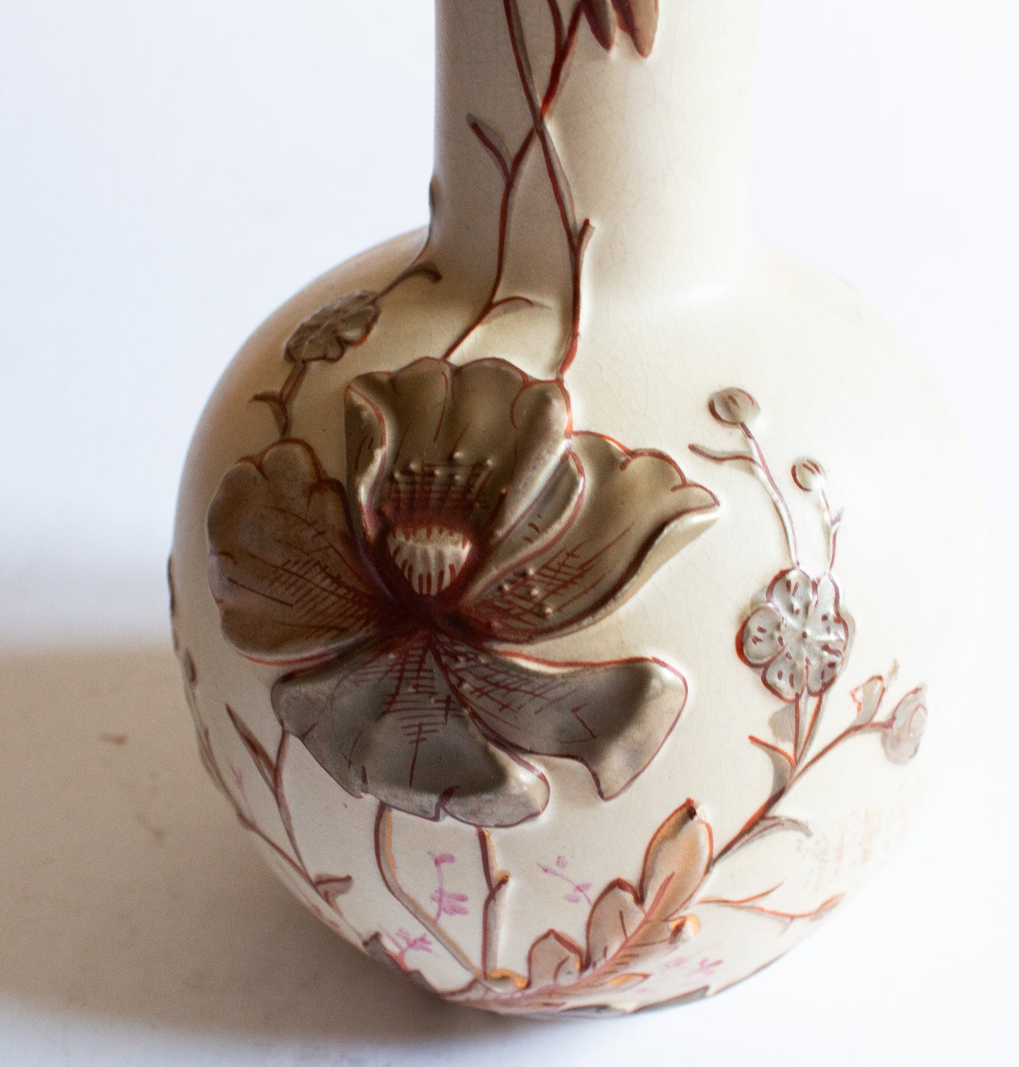 Royal Devon Vase with Raised Floral Detail