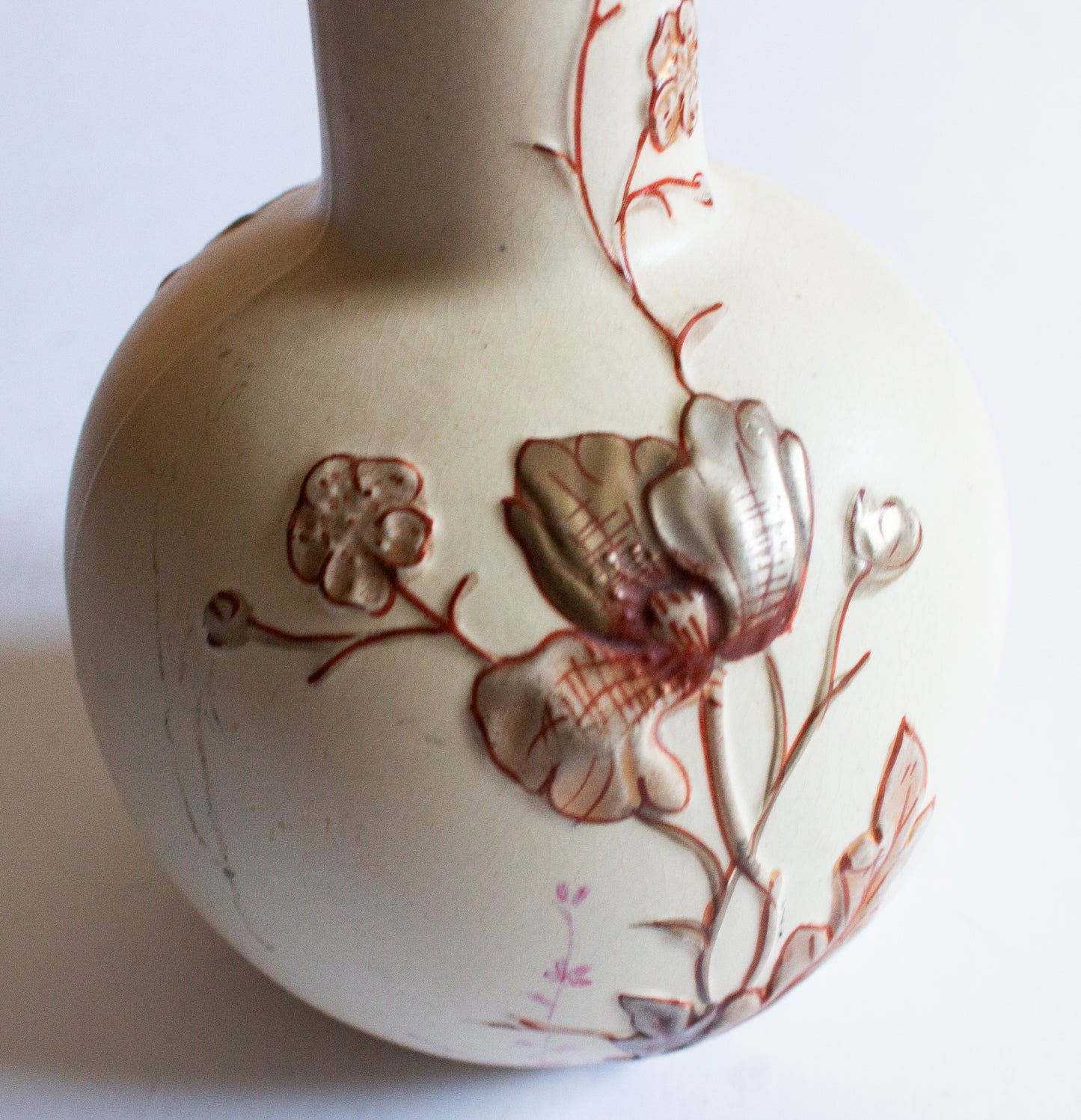 Royal Devon Vase with Raised Floral Detail