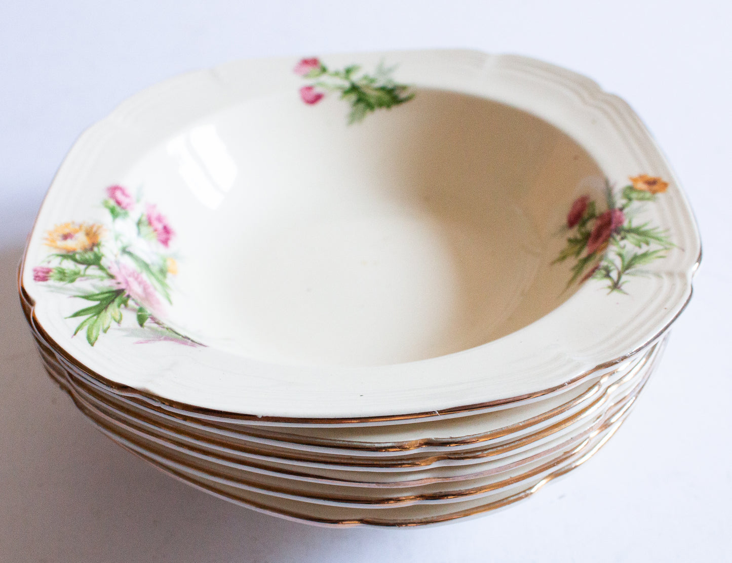 Alfred Meakin Rimmed Floral Dessert Bowls (6)