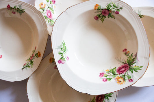 Alfred Meakin Rimmed Floral Dessert Bowls (6)