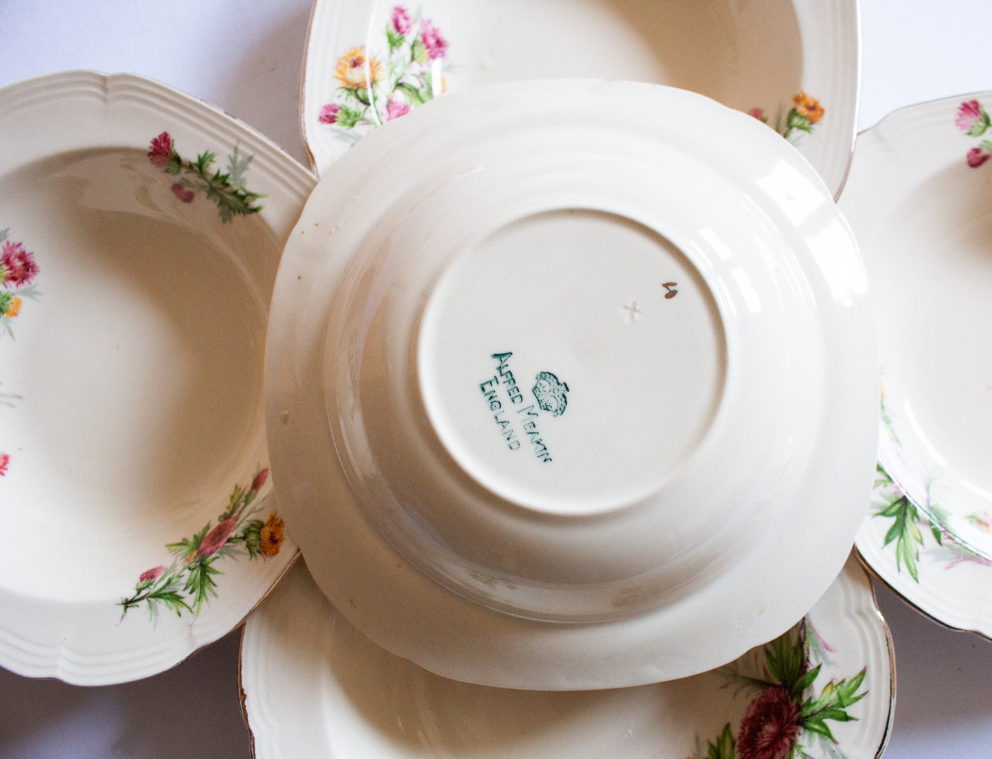 Alfred Meakin Rimmed Floral Dessert Bowls (6)