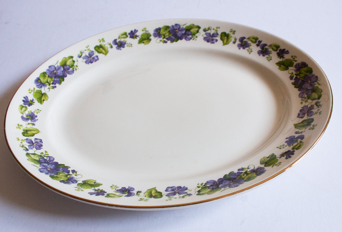 Swinnertons Staffordshire Oval Serving Platter Violet Floral Detail