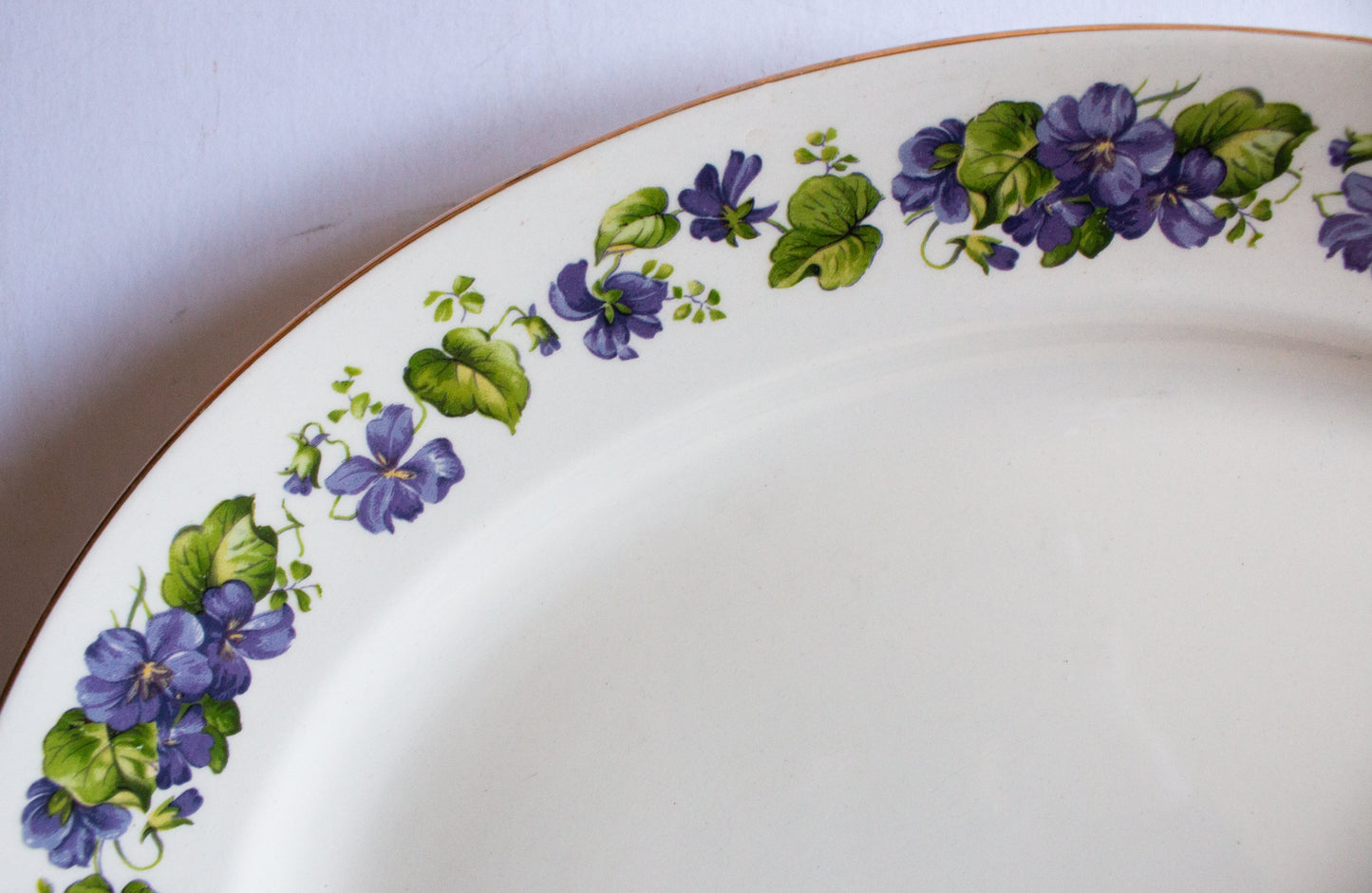 Swinnertons Staffordshire Oval Serving Platter Violet Floral Detail