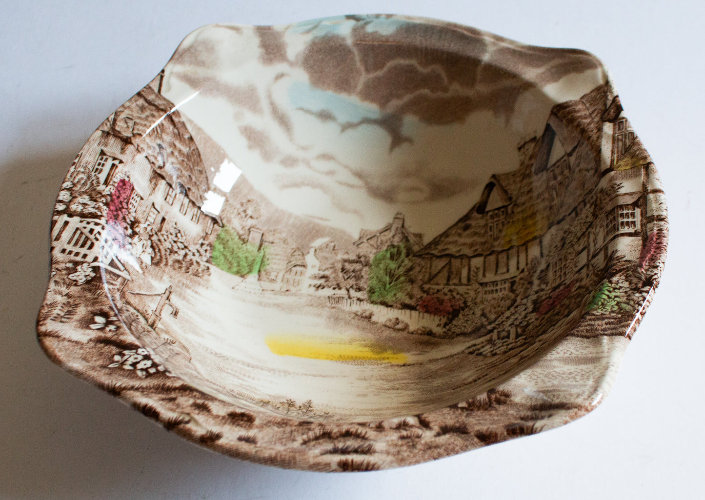 Johnson Bros. 'Olde English Countryside' Pattern Brown and White Serving Bowl