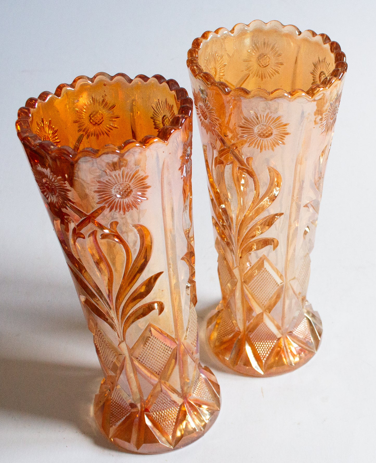 Carnival Glass Vases (2)