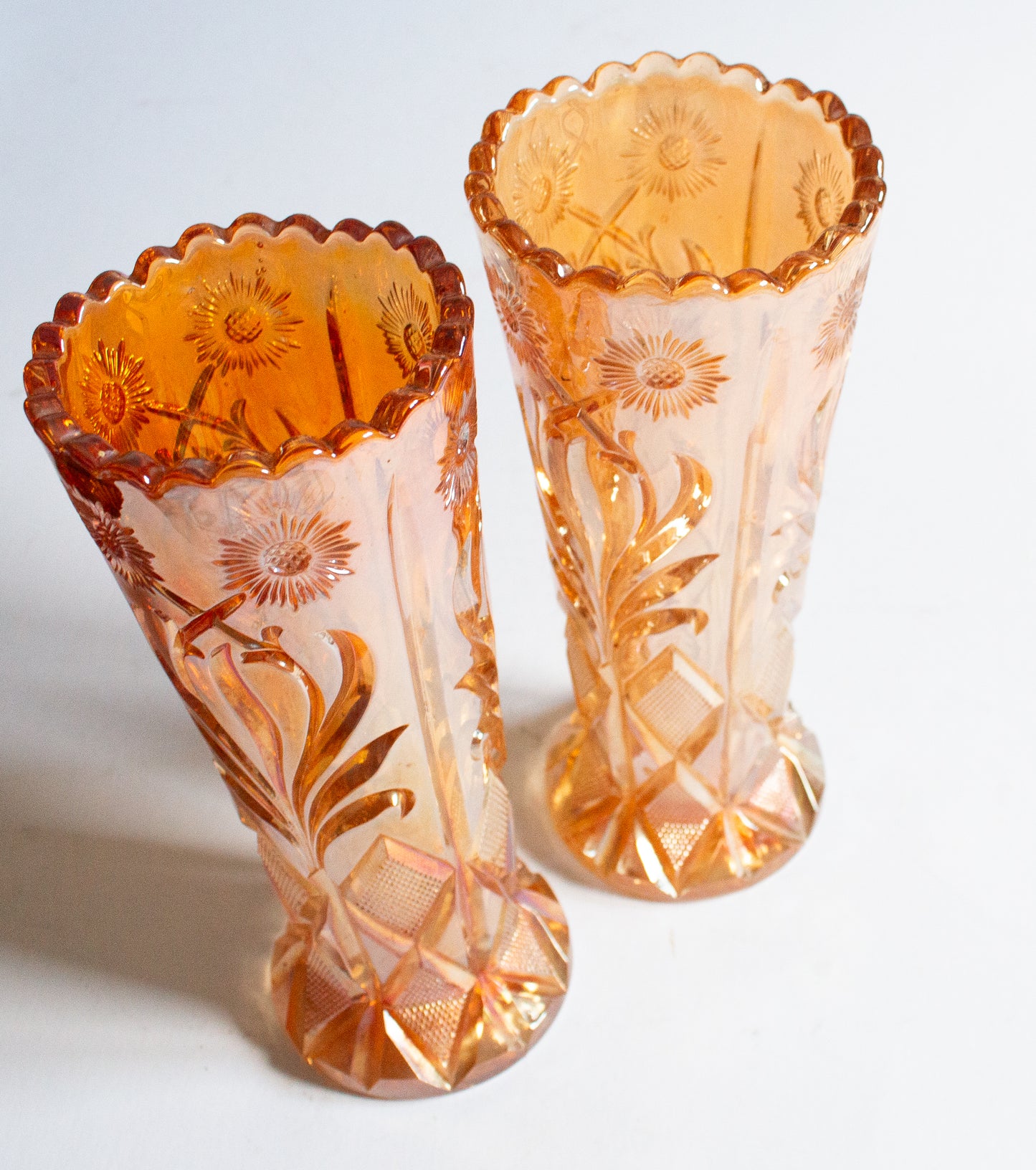 Carnival Glass Vases (2)