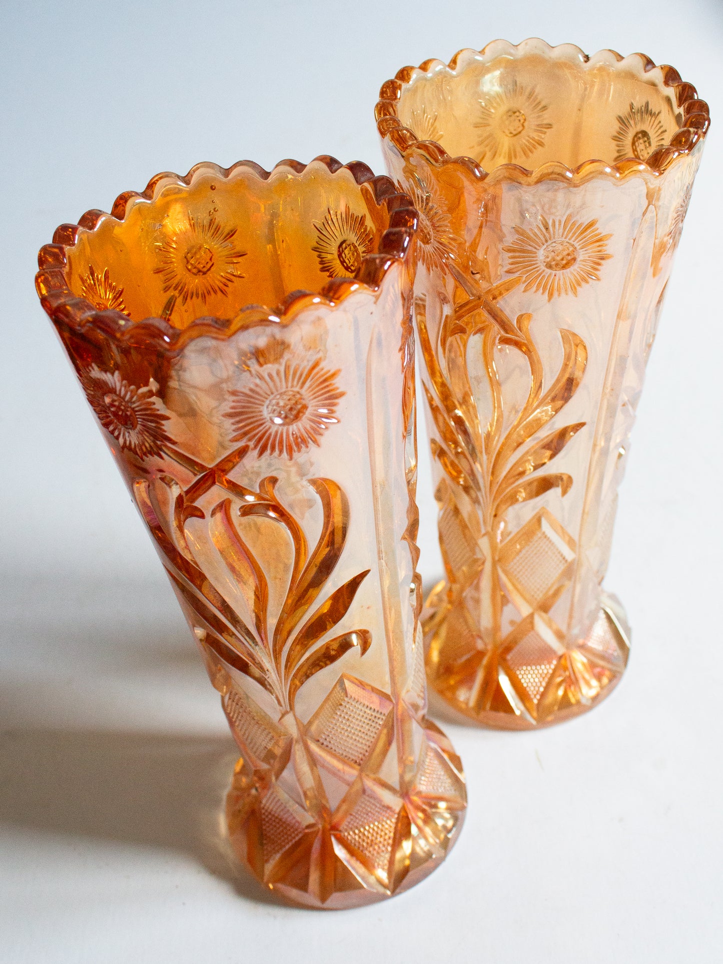 Carnival Glass Vases (2)