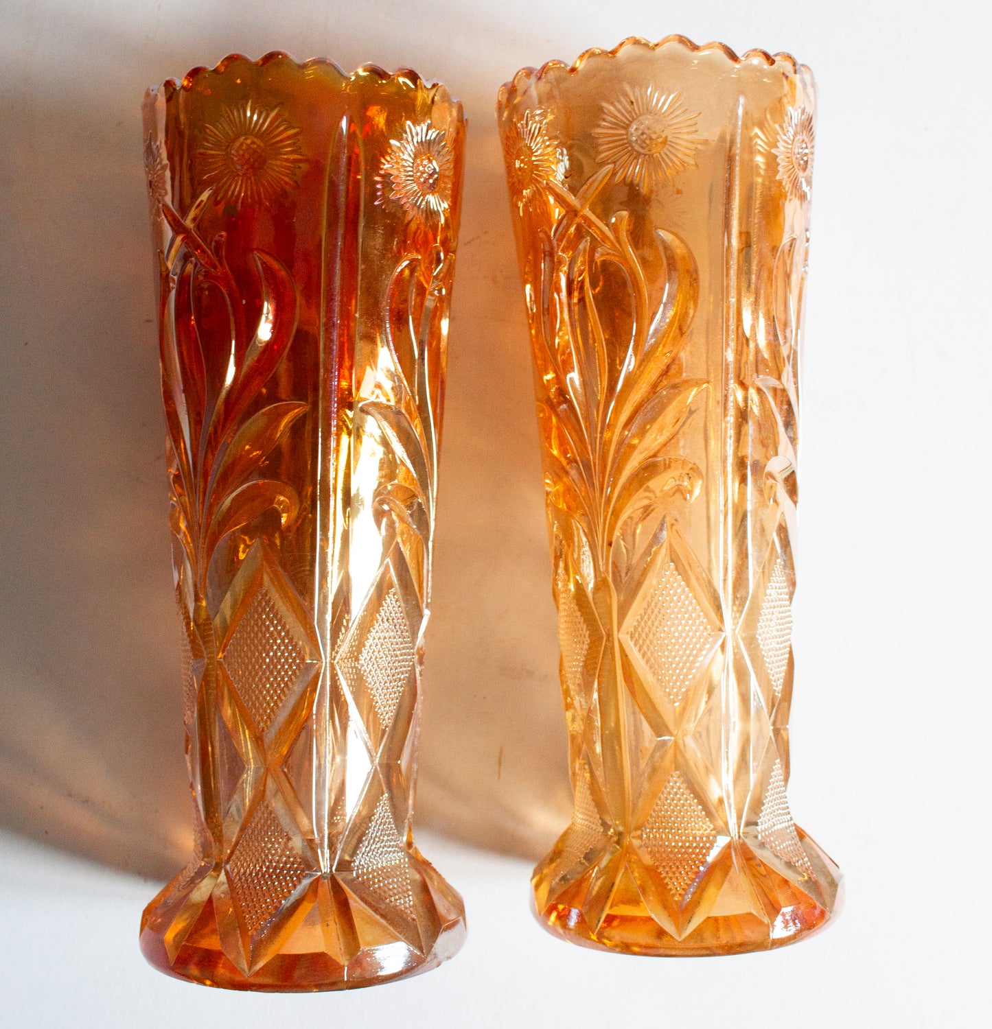 Carnival Glass Vases (2)