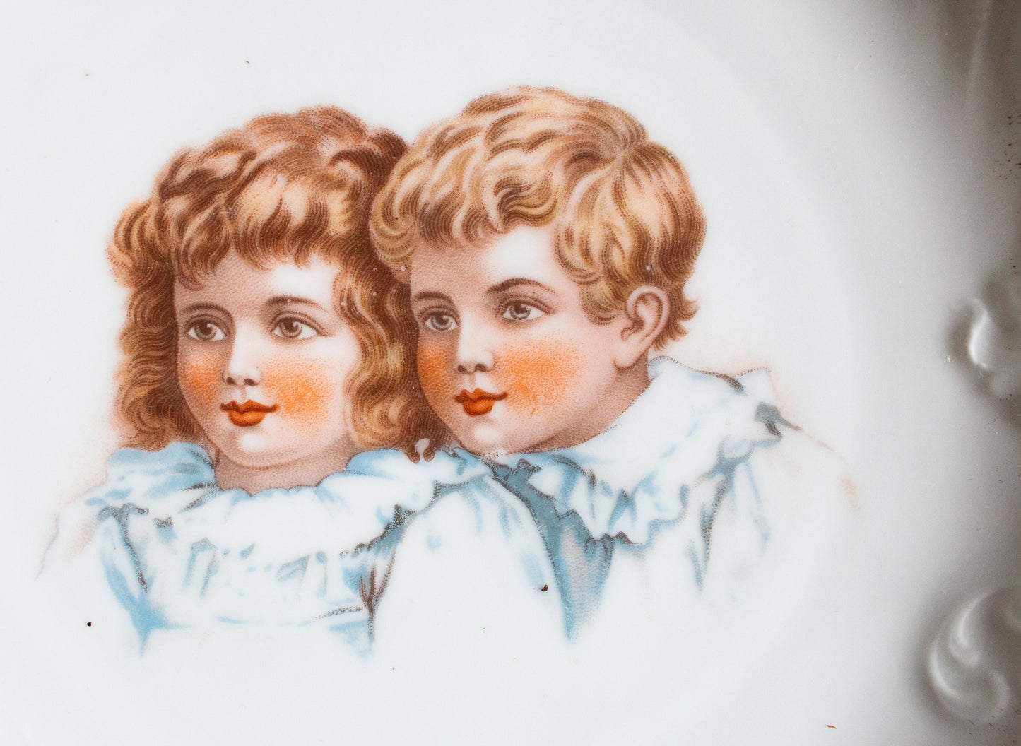 Victorian Decorative Picture Plates with Children Print